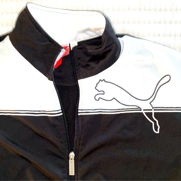 Puma Men's Athletic Track Jacket XL Black/White - Picture 2 of 7